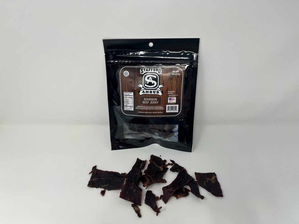 Bourbon Beef Jerky Shipped Black Angus Beef Maryland, Delaware, and